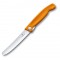 Нож для овощей VICTORINOX SwissClassic, складной, лезвие 11 см с волнистой кромкой, оранжевый