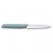 Нож для овощей и фруктов VICTORINOX Swiss Modern, лезвие 10 см с волнистой кромкой, серо-голубой
