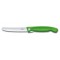 Нож для овощей VICTORINOX SwissClassic, складной, лезвие 11 см с волнистой заточкой, зелёный - 6.7836.F4B