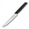 Нож для стейка и пиццы VICTORINOX Swiss Modern, 12 см, с волнистой кромкой, чёрный