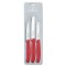 Набор из 3 ножей VICTORINOX Swiss Classic: 2 ножа для овощей 8 см, столовый нож 11 см, красная ручка - 6.7111.3