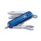 Нож-брелок VICTORINOX Signature, 58 мм, 7 функций, полупрозрачный синий - 0.6225.T2